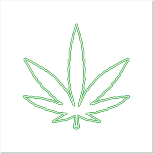 Neon Cannabis Leaf  P R t shirt Posters and Art